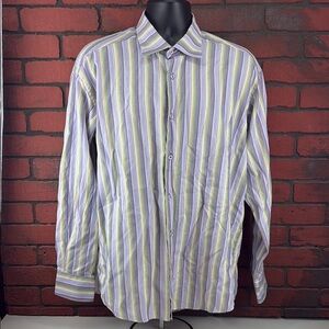 Marcello Sport Shirt Mens‎ XL Striped Formal